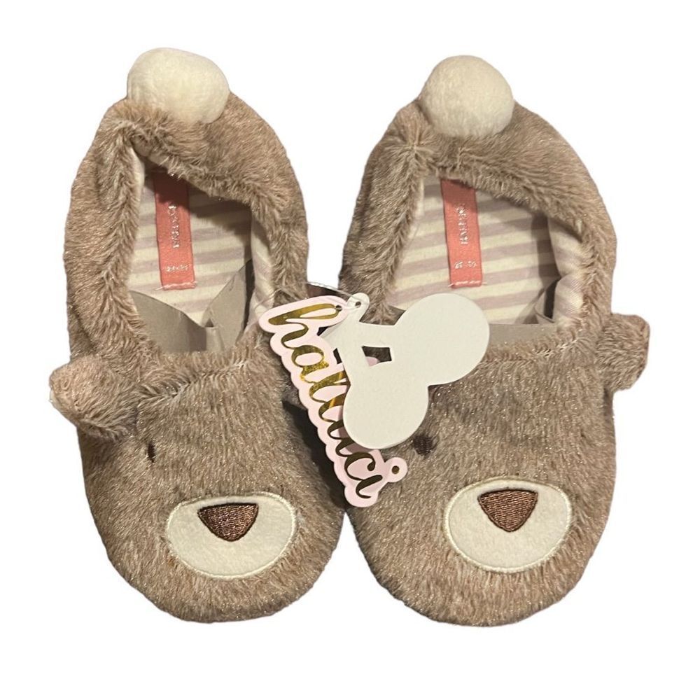 Halluci Cute Embroidery Bear Home Slippers